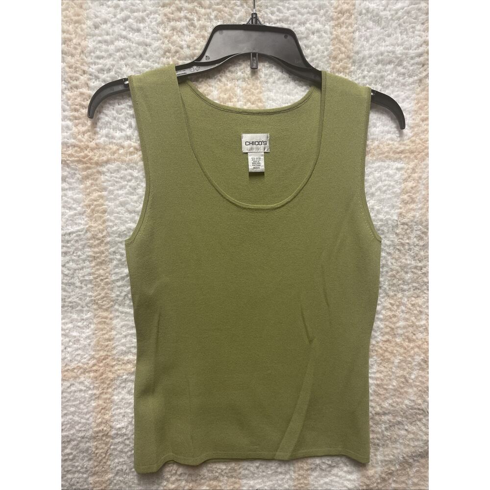 Chicos Sleeveless Knit Shell Top Womens Size 0 Lime Green